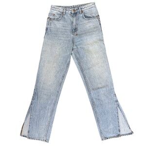 Ksubi Split Slit Ankle Flare Crop Jeans in Vintage Blue Women’s 27 $220